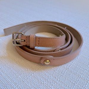 Neutral Talbots Leather Belt with Gold Studs